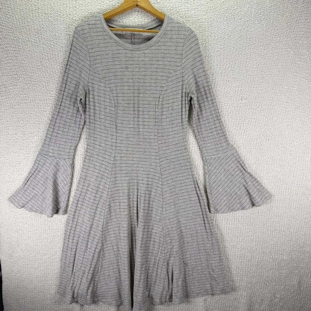 A Beautiful Soul Fit & Flare Dress‎ Bell Sleeve Plaid Casual Size S/M